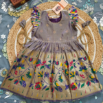 Traditional Paithani Baby Girl Frock