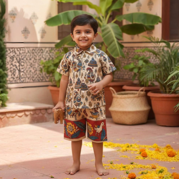 kalamkari kids co-ord set