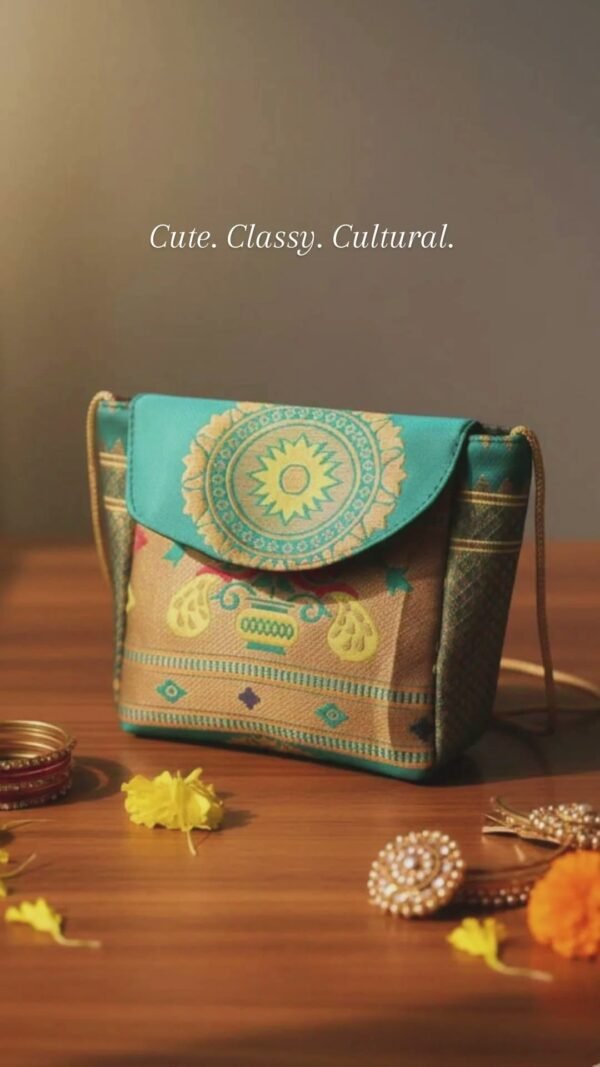 KanyaKala Girls Ethnic Flap Purse - Traditional Elegance for Every Occasion