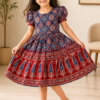 Ajrakh_Blue_Red Frock