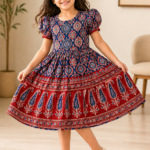 Ajrakh_Blue_Red Frock