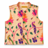 Kids Peach Peacock Brocade Ethnic Jacket